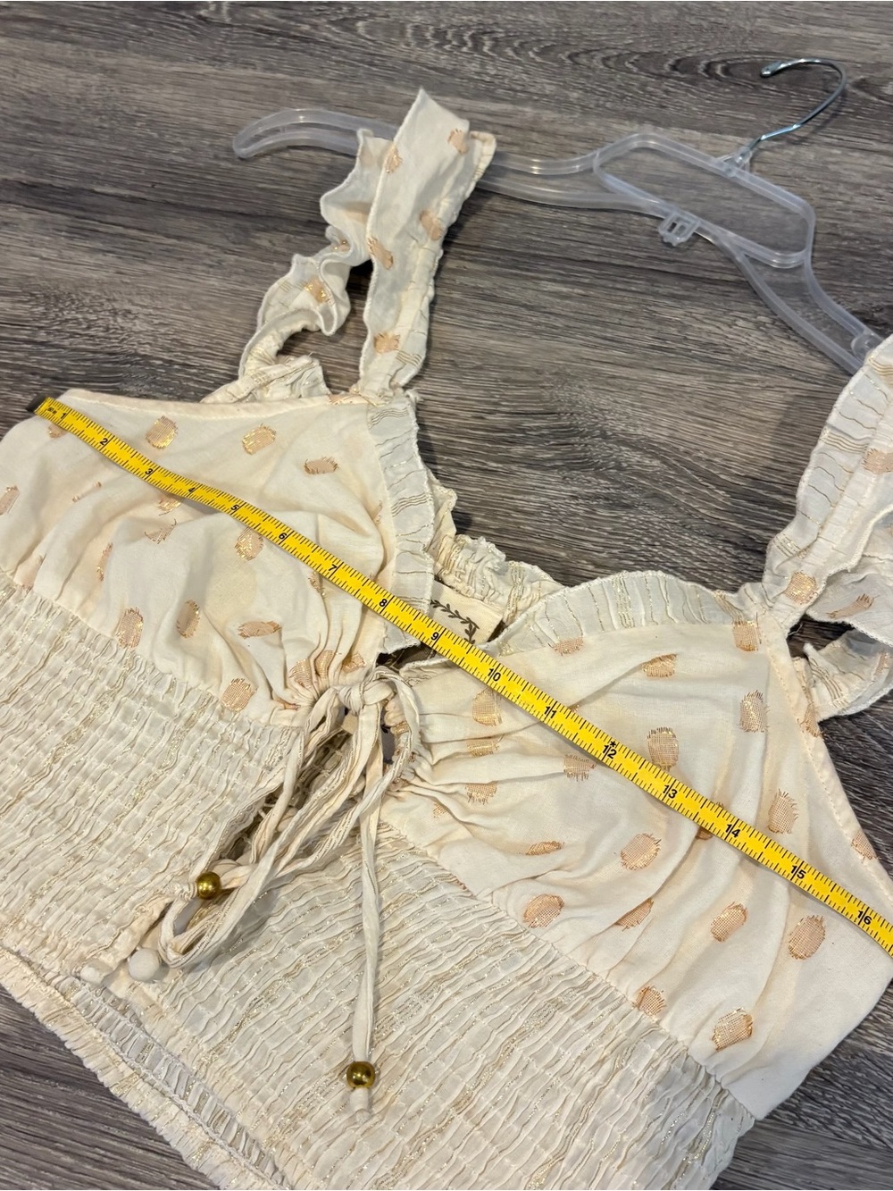 Ivory Boho Tiered Midi Dress with Smocked Bodice - Picture 10 of 12